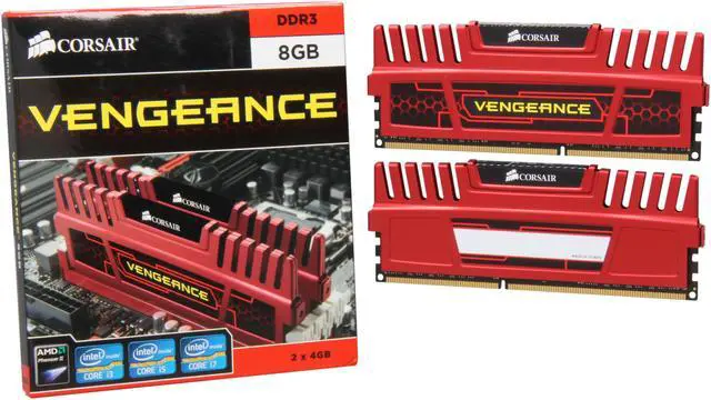 Alt view image 3 of 3 - CORSAIR Vengeance 8GB (2 x 4GB) DDR3 1600 (PC3 12800) Desktop Memory Model CMZ8GX3M2A1600C8R