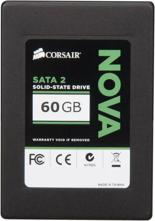 Alt view image 3 of 6 - Corsair Nova Series 2 2.5" 60GB SATA II Internal Solid State Drive (SSD) CSSD-V60GB2