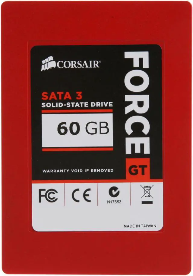 Alt view image 3 of 6 - Corsair Force Series GT 2.5" 60GB SATA III Internal Solid State Drive (SSD) CSSD-F60GBGT-BK
