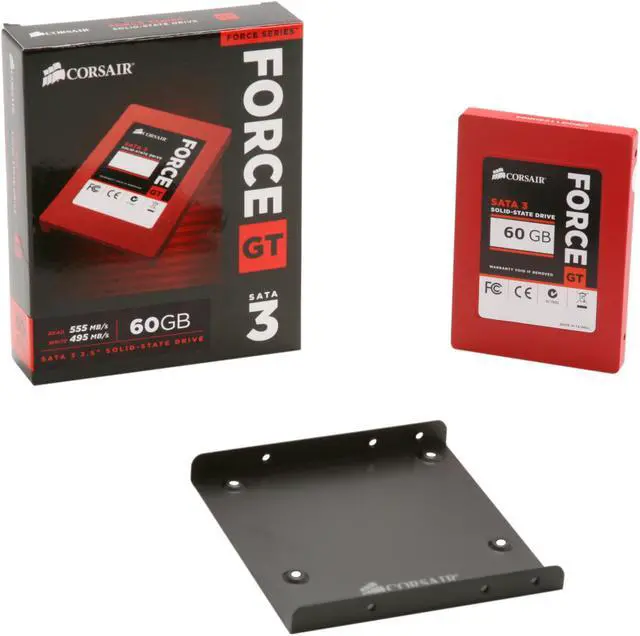 Alt view image 6 of 6 - Corsair Force Series GT 2.5" 60GB SATA III Internal Solid State Drive (SSD) CSSD-F60GBGT-BK