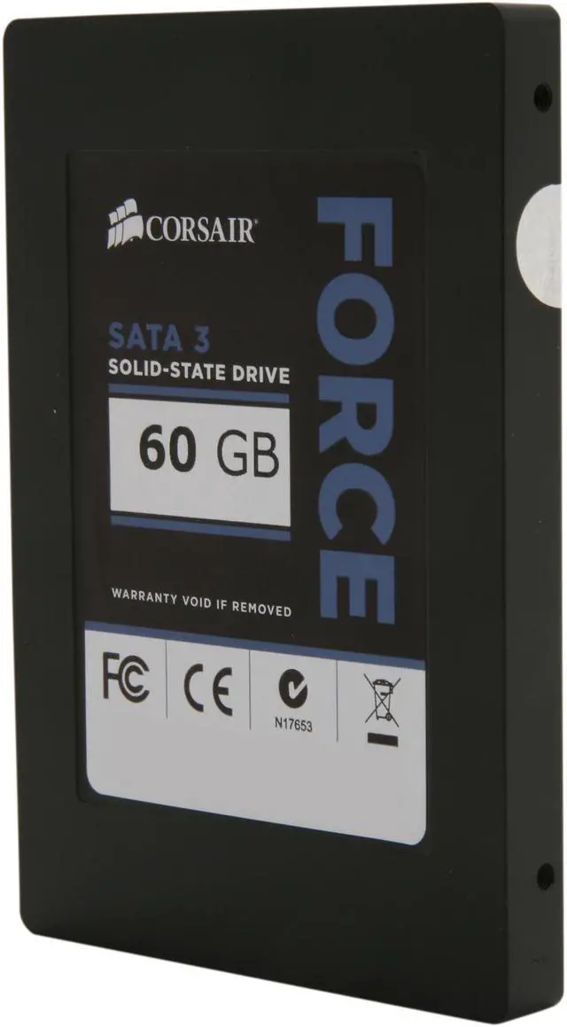 Alt view image 2 of 6 - Corsair Force Series 3 2.5" 60GB SATA III Internal Solid State Drive (SSD) CSSD-F60GB3-BK