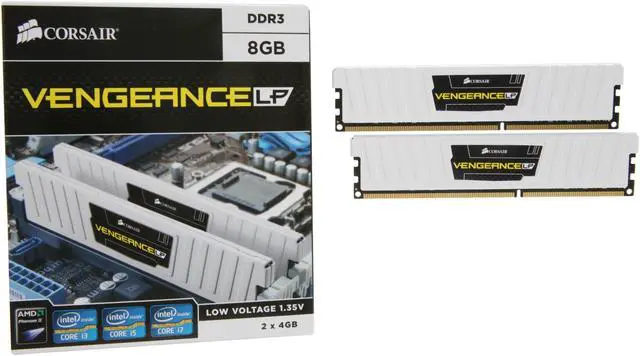 Alt view image 3 of 3 - CORSAIR Vengeance 8GB (2 x 4GB) DDR3L 1600 (PC3L 12800) Desktop Memory Model CML8GX3M2A1600C9W
