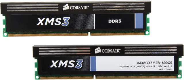 Kit 8 Go (2x4Go) Corsair XMS3 DDR3 1600 MHz – Testé Et Fonctionnel