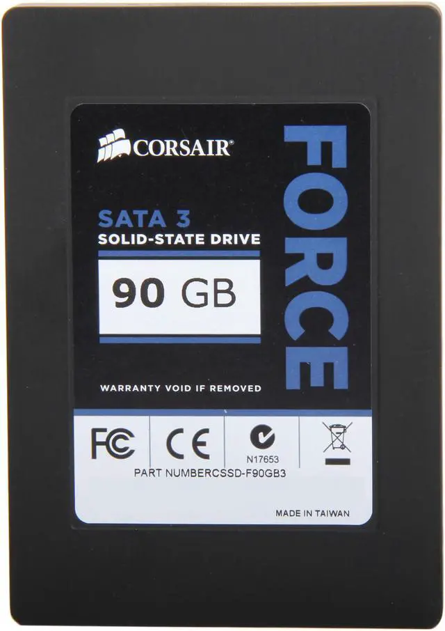 Alt view image 3 of 6 - Corsair Force Series 3 2.5" 90GB SATA III Internal Solid State Drive (SSD) CSSD-F90GB3-BK