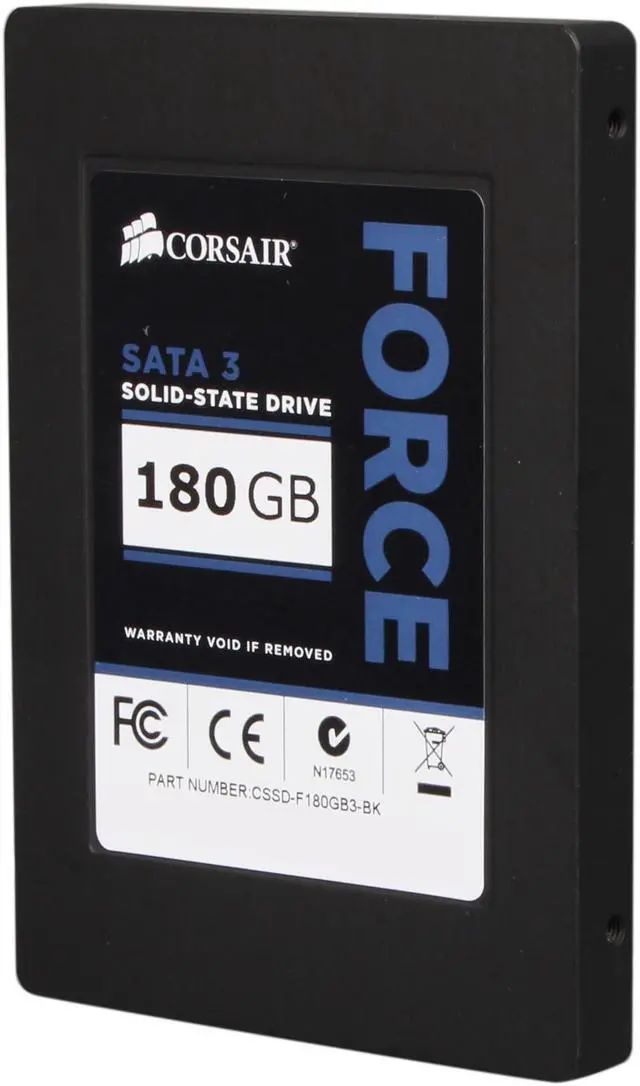 Alt view image 2 of 6 - Corsair Force Series 3 2.5" 180GB SATA III Internal Solid State Drive (SSD) CSSD-F180GB3-BK