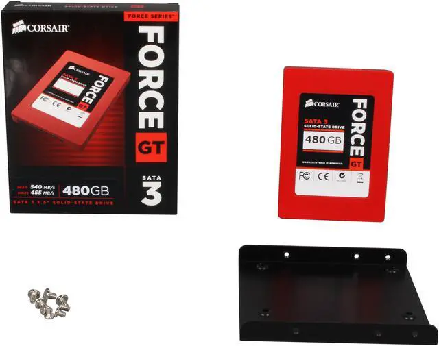 Alt view image 6 of 6 - Corsair Force Series GT 2.5" 480GB SATA III Internal Solid State Drive (SSD) CSSD-F480GBGT-BK