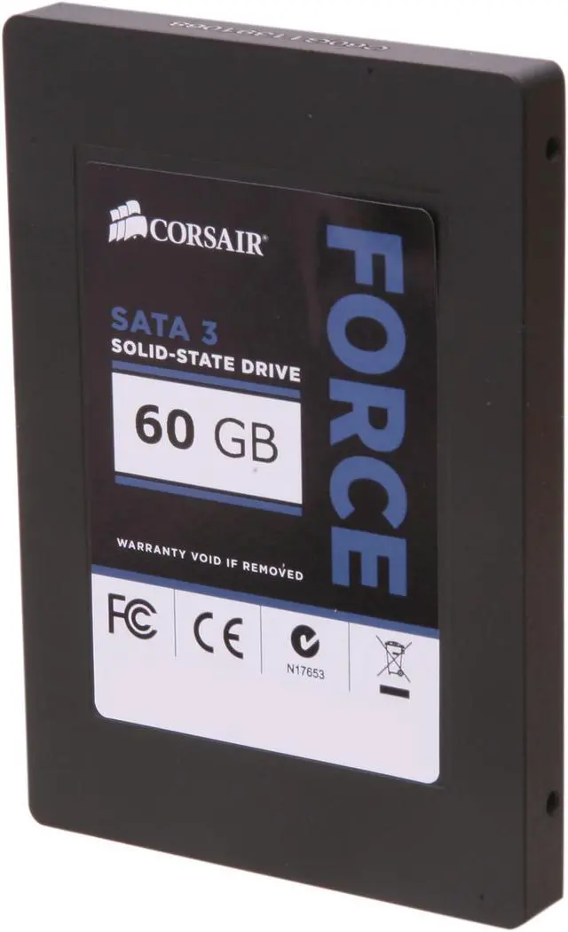Alt view image 2 of 6 - Corsair Force Series 3 2.5" 60GB SATA III Internal Solid State Drive (SSD) CSSD-F60GB3A-BK