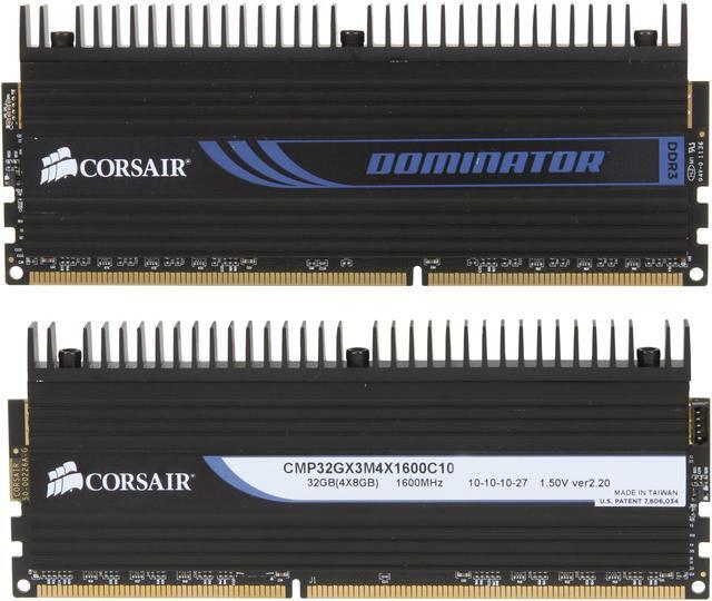 Alt view image 2 of 3 - CORSAIR DOMINATOR 32GB (4 x 8GB) DDR3 1600 (PC3 12800) Desktop Memory Model CMP32GX3M4X1600C10
