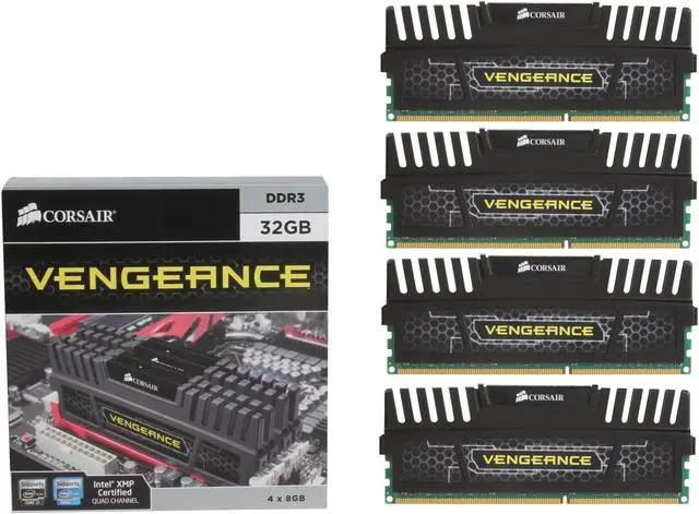 Alt view image 3 of 3 - CORSAIR Vengeance 32GB (4 x 8GB) DDR3 1600 (PC3 12800) Desktop Memory Model CMZ32GX3M4X1600C10