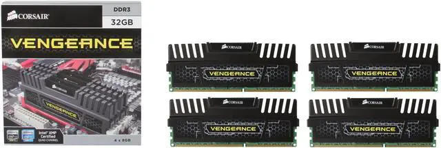 Alt view image 3 of 3 - CORSAIR Vengeance 32GB (4 x 8GB) DDR3 1866 (PC3 14900) Desktop Memory Model CMZ32GX3M4X1866C10