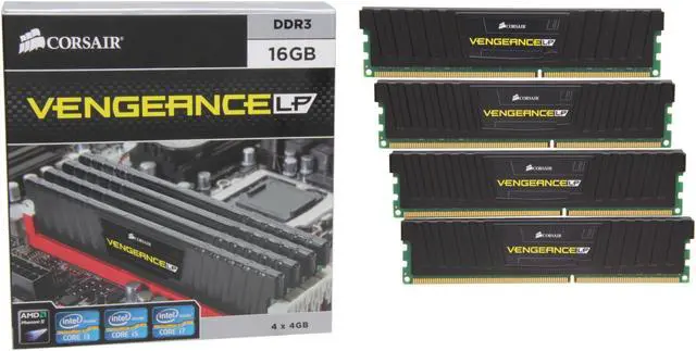 Alt view image 3 of 3 - CORSAIR Vengeance LP 16GB (4 x 4GB) DDR3 1600 Desktop Memory Model CML16GX3M4X1600C8