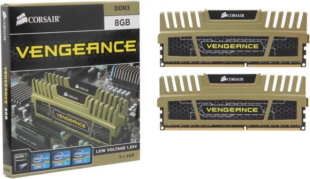 Alt view image 3 of 3 - CORSAIR Vengeance 8GB (2 x 4GB) DDR3L 1600 (PC3L 12800) Desktop Memory Model CMZ8GX3M2A1600C9G