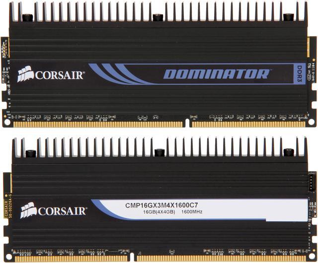 CORSAIR DOMINATOR 16GB (4 x 4GB) DDR3 1600 (PC3 12800) Desktop Memory Model  CMP16GX3M4X1600C7