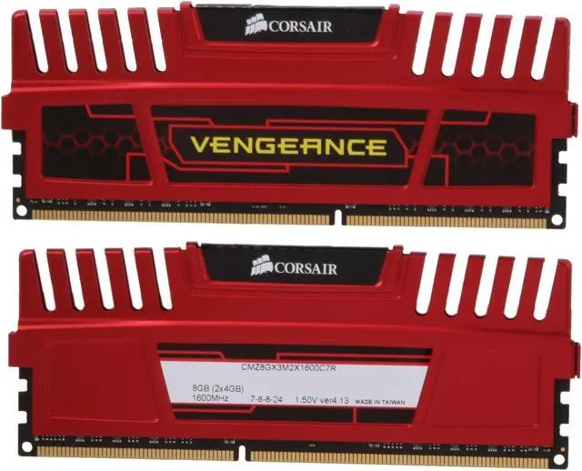 Alt view image 2 of 3 - CORSAIR Vengeance 8GB (2 x 4GB) DDR3 1600 (PC3 12800) Desktop Memory Model CMZ8GX3M2X1600C7R