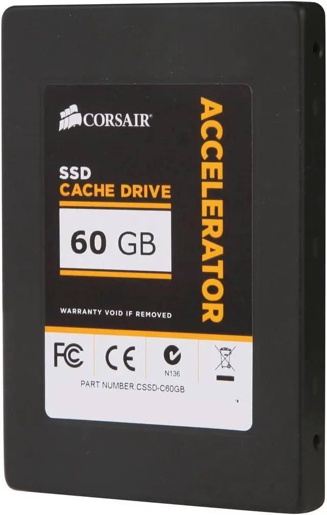 Alt view image 2 of 6 - Corsair Accelerator Series 2.5" 60GB SATA II Internal Solid State Drive (SSD) CSSD-C60GB