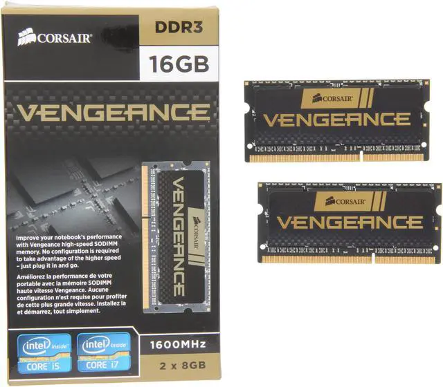 Alt view image 3 of 3 - CORSAIR Vengeance 16GB (2 x 8GB) 204-Pin DDR3 SO-DIMM DDR3 1600 (PC3 12800) Laptop Memory Upgrade Kit Model CMSX16GX3M2A1600C10