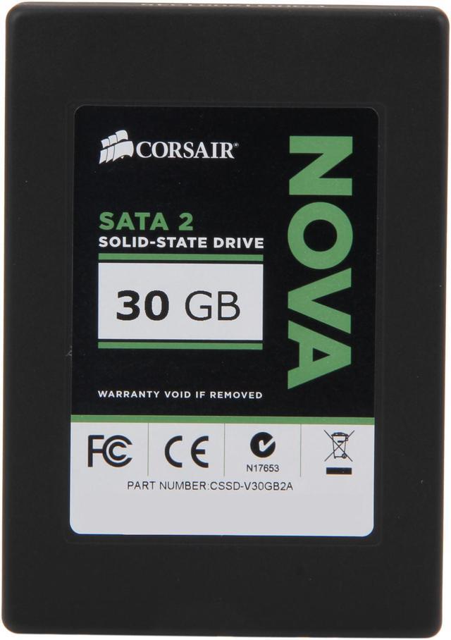 Alt view image 3 of 6 - Corsair Nova Series 2 2.5" 30GB SATA II Internal Solid State Drive (SSD) CSSD-V30GB2A