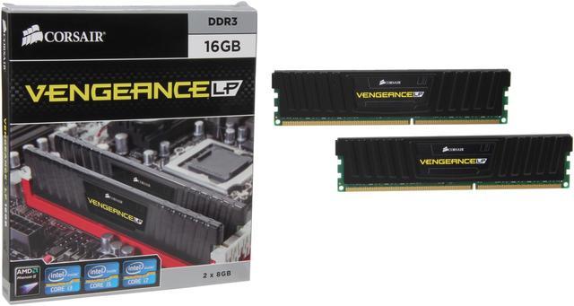 CORSAIR Vengeance LP 16GB (2 x 8GB) 240-Pin PC RAM DDR3 1600 (PC3 12800)  Desktop Memory Model CML16GX3M2A1600C10