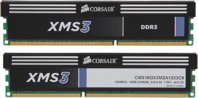 CORSAIR XMS 16GB (2 x 8GB) DDR3 1333 Desktop Memory Model