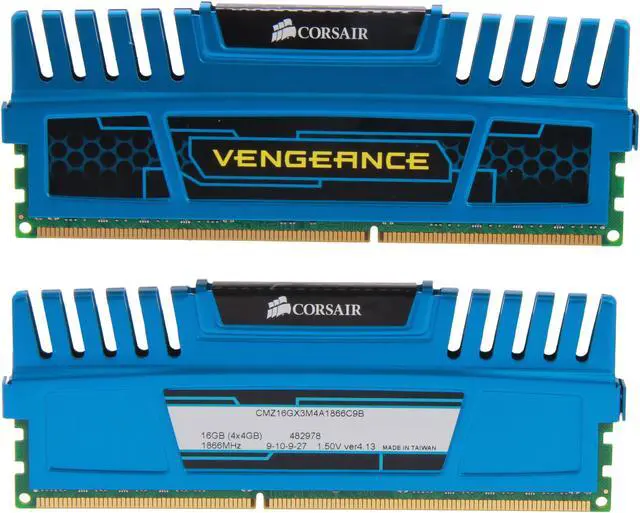 Alt view image 2 of 3 - CORSAIR Vengeance 16GB (4 x 4GB) DDR3 1866 Desktop Memory Model CMZ16GX3M4A1866C9B