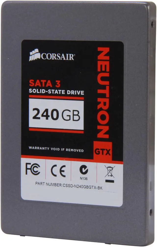 Alt view image 2 of 6 - Corsair Neutron Series GTX 2.5" 240GB SATA III Internal Solid State Drive (SSD) CSSD-N240GBGTX-BK