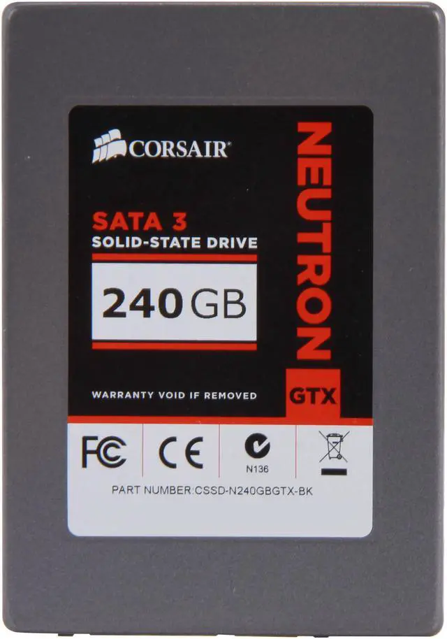 Alt view image 3 of 6 - Corsair Neutron Series GTX 2.5" 240GB SATA III Internal Solid State Drive (SSD) CSSD-N240GBGTX-BK