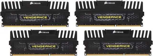 Main image of CORSAIR Vengeance 16GB (4 x 4GB) DDR3 2400 Desktop Memory Model CMZ16GX3M4A2400C10