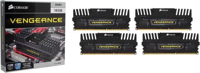 Alt view image 3 of 3 - CORSAIR Vengeance 16GB (4 x 4GB) DDR3 2400 Desktop Memory Model CMZ16GX3M4A2400C10