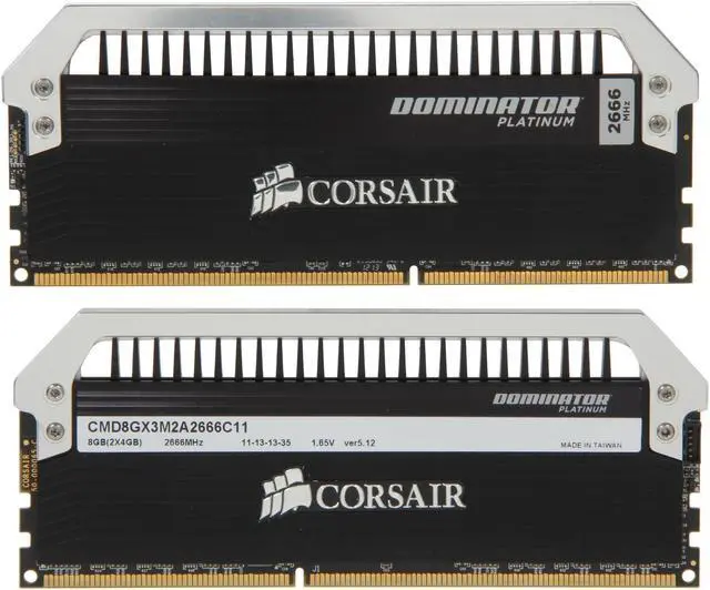 Alt view image 2 of 3 - CORSAIR Dominator Platinum 8GB (2 x 4GB) DDR3 2666 Desktop Memory Model CMD8GX3M2A2666C11