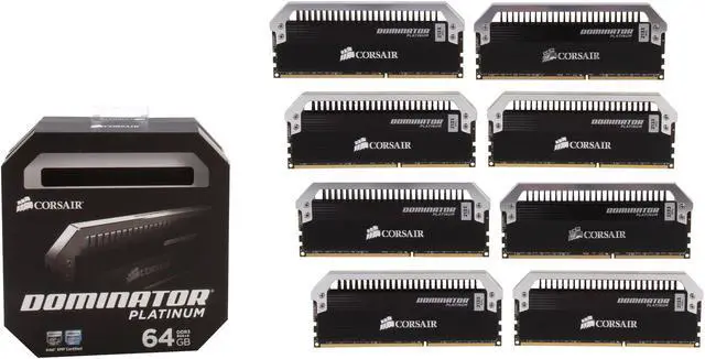 Alt view image 4 of 3 - CORSAIR Dominator Platinum 64GB (8 x 8GB) DDR3 2133 (PC3 17000) Desktop Memory Model CMD64GX3M8A2133C9