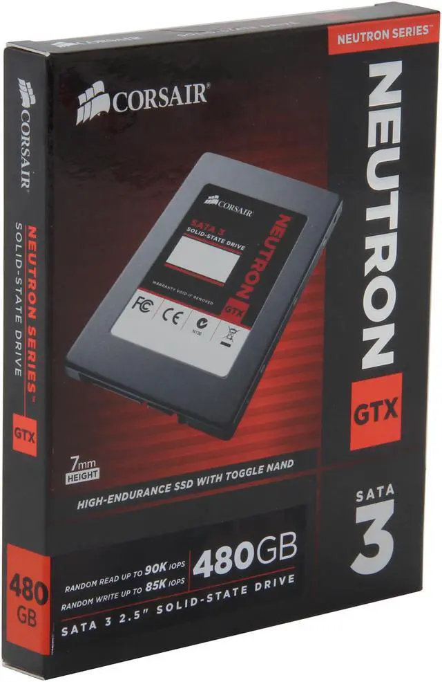 Main image of Corsair Neutron Series GTX 2.5" 480GB SATA III Internal Solid State Drive (SSD) CSSD-N480GBGTX-BK