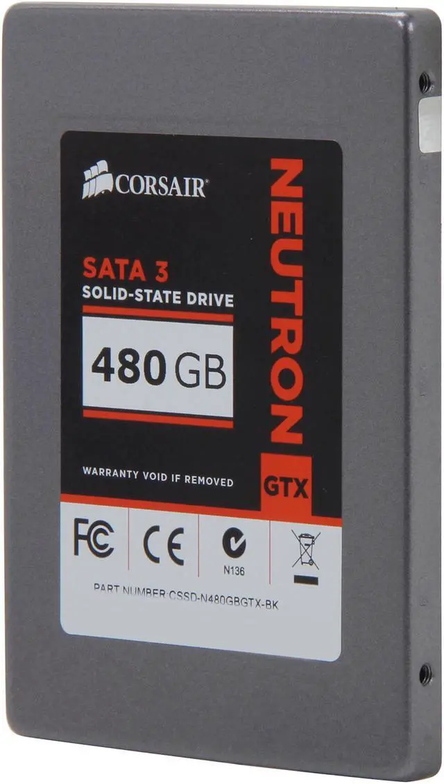 Alt view image 2 of 6 - Corsair Neutron Series GTX 2.5" 480GB SATA III Internal Solid State Drive (SSD) CSSD-N480GBGTX-BK