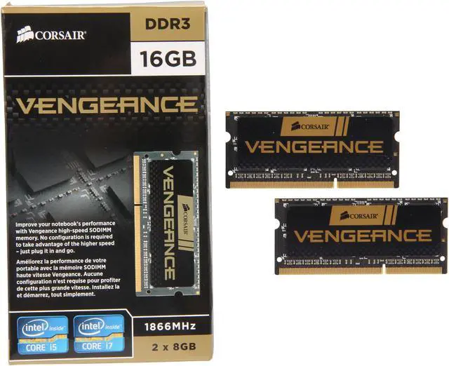 Alt view image 3 of 3 - CORSAIR Vengeance Performance 16GB (2 x 8GB) 204-Pin DDR3 SO-DIMM DDR3 1866 Laptop Memory Model CMSX16GX3M2A1866C10