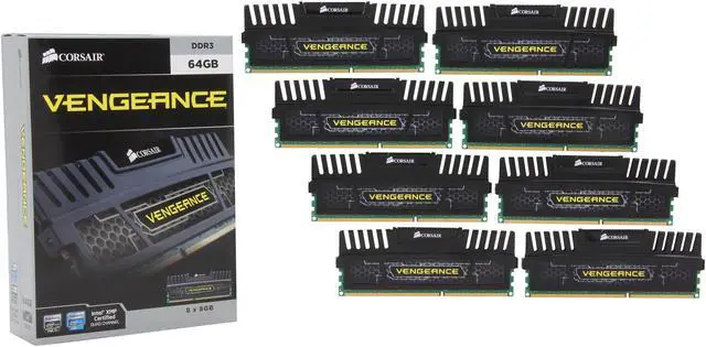 Alt view image 3 of 3 - CORSAIR Vengeance 64GB (8 x 8GB) DDR3 1866 (PC3 14900) Desktop Memory Model CMZ64GX3M8A1866C9