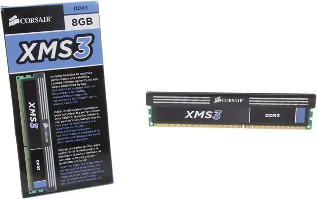 Alt view image 2 of 2 - CORSAIR XMS3 8GB DDR3 1600 (PC3 12800) Desktop Memory Model CMX8GX3M1A1600C11