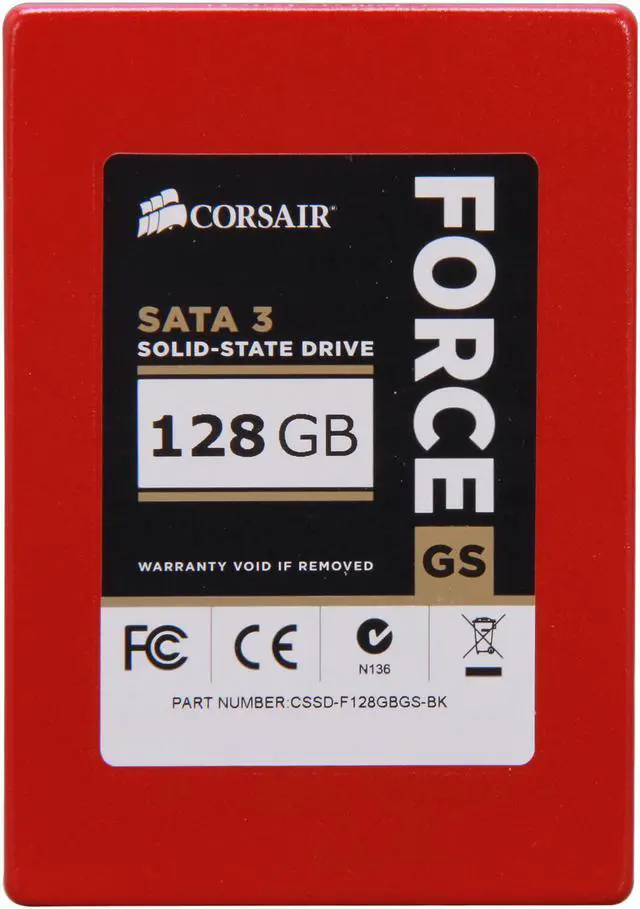 Alt view image 2 of 5 - Corsair Force Series GS 2.5" 128GB SATA III Internal Solid State Drive (SSD) CSSD-F128GBGS-BK