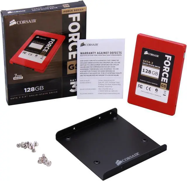 Alt view image 5 of 5 - Corsair Force Series GS 2.5" 128GB SATA III Internal Solid State Drive (SSD) CSSD-F128GBGS-BK