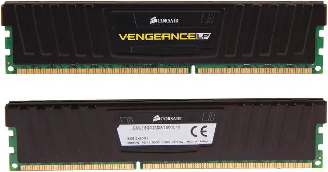 Alt view image 2 of 3 - CORSAIR Vengeance LP 16GB (2 x 8GB) DDR3 1866 (PC3 14900) Desktop Memory Model CML16GX3M2A1866C10