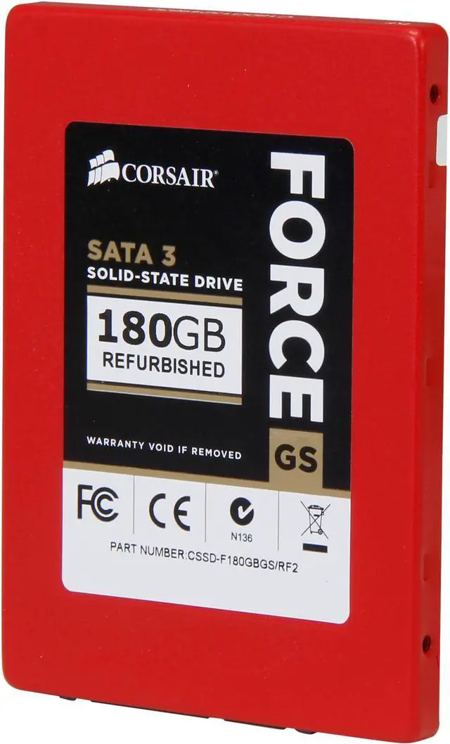 Main image of Manufacturer Recertified Corsair Force Series GS 2.5" 180GB SATA III Internal Solid State Drive (SSD) CSSD-F180GBGS/RF2