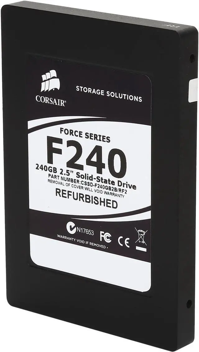 Main image of Corsair Force 2.5" 240GB SATA II MLC Internal Solid State Drive (SSD) CSSD-F240GB2B/RF2 - Certified Refurbished