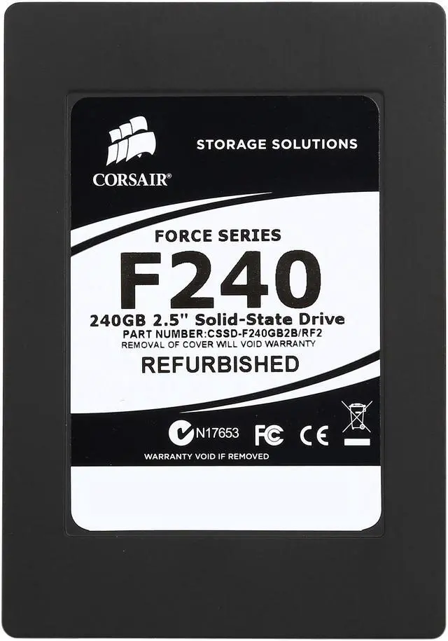 Alt view image 2 of 5 - Corsair Force 2.5" 240GB SATA II MLC Internal Solid State Drive (SSD) CSSD-F240GB2B/RF2 - Certified Refurbished