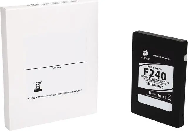 Alt view image 5 of 5 - Corsair Force 2.5" 240GB SATA II MLC Internal Solid State Drive (SSD) CSSD-F240GB2B/RF2 - Certified Refurbished