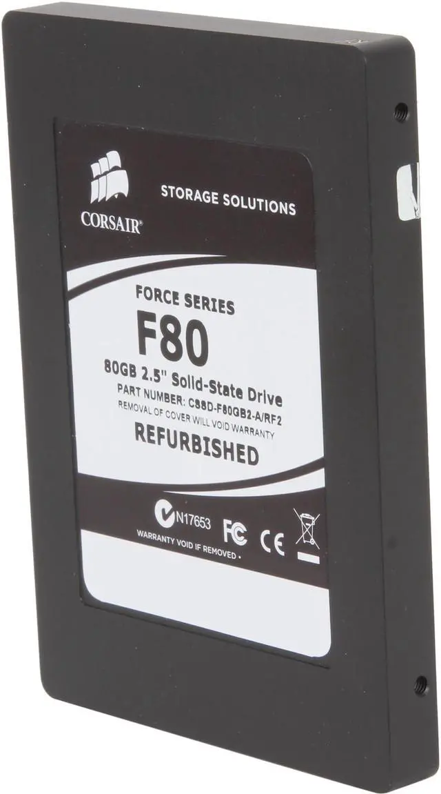 Main image of Manufacturer Recertified Corsair Force CSSD-F80GB2-A/RF2 2.5" 80GB SATA II MLC Internal Solid State Drive (SSD) Manufactured Recertified