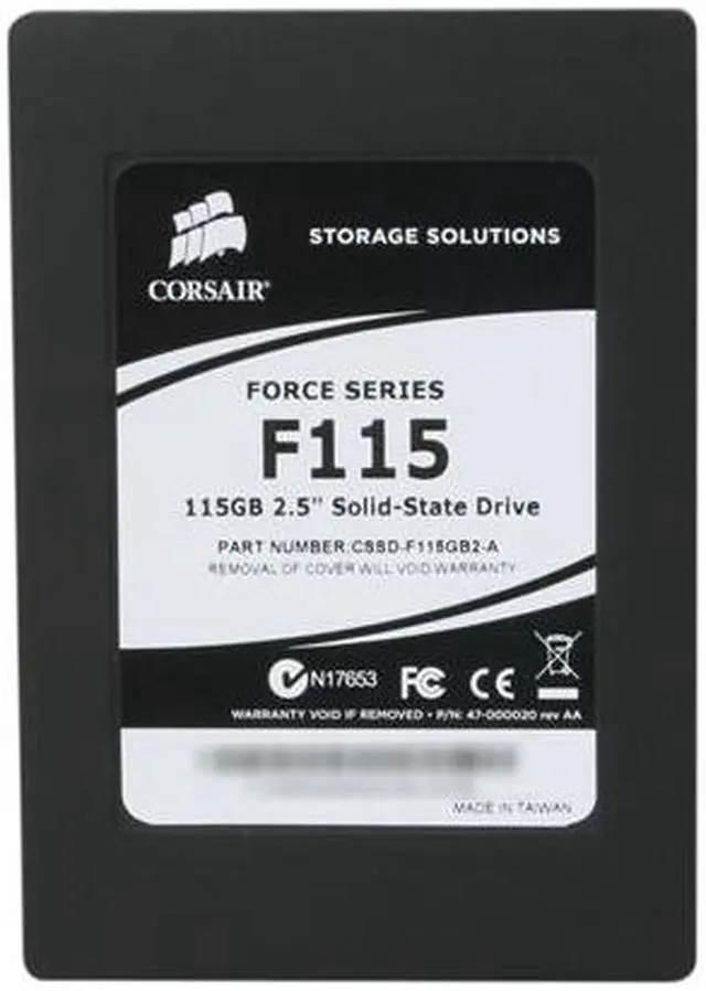 Alt view image 3 of 6 - Manufacturer Recertified Corsair Force CSSD-F115GB2-A/RF2 2.5" 115GB SATA II MLC Internal Solid State Drive (SSD) Manufactured Recertified