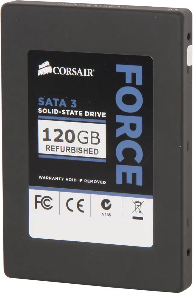 Main image of Manufacturer Recertified Corsair Force Series 3 CSSD-F120GB3/RF2 2.5" 120GB SATA III Internal Solid State Drive (SSD) Manufactured Recertified Factory Refurbished