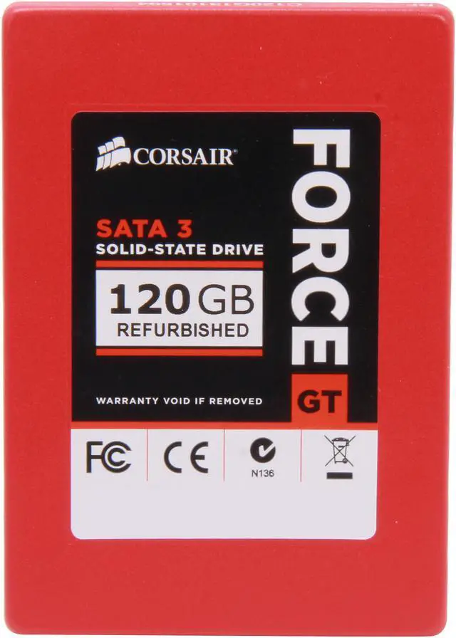 Alt view image 2 of 6 - Manufacturer Recertified Corsair Force Series GT 2.5" 120GB SATA III MLC Internal Solid State Drive (SSD) CSSD-F120GBGT/RF2