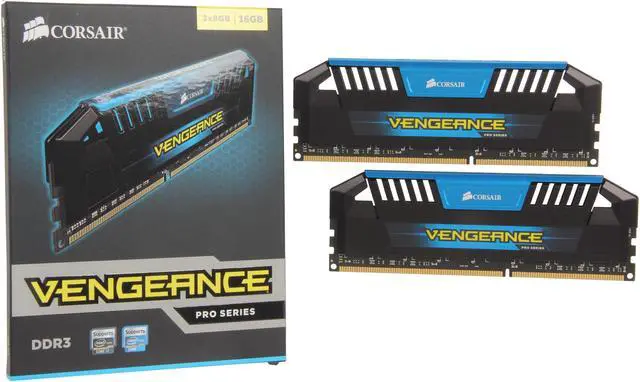 Alt view image 3 of 3 - CORSAIR Vengeance Pro 16GB (2 x 8GB) 240-Pin DDR3 SDRAM DDR3 1866 Desktop Memory Model CMY16GX3M2A1866C9B (Blue)