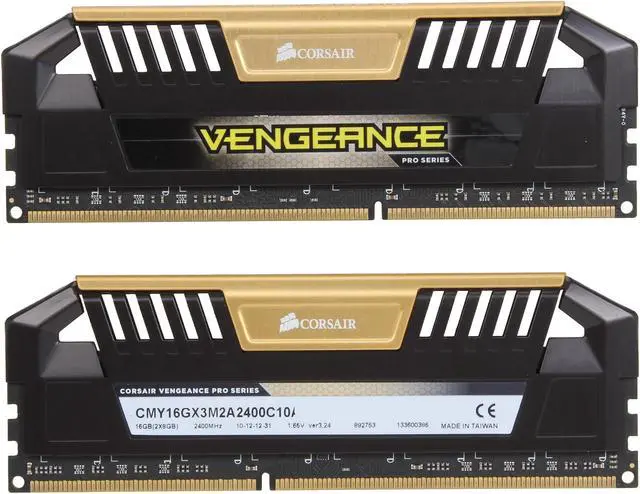 Alt view image 2 of 3 - CORSAIR Vengeance Pro 16GB (2 x 8GB) DDR3 2400 (PC3 19200) Desktop Memory Model CMY16GX3M2A2400C10A