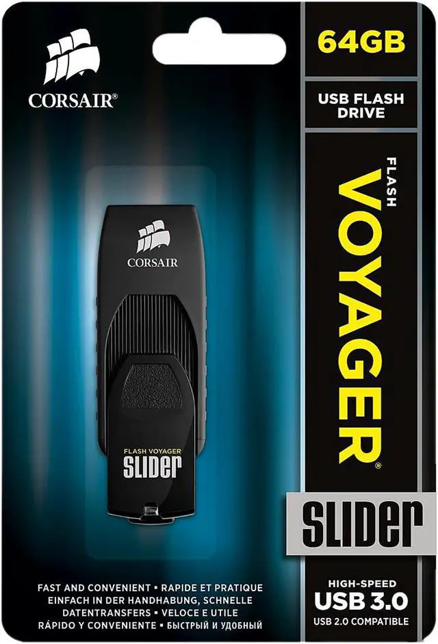 Alt view image 4 of 4 - Corsair 64GB Voyager Slider USB 3.0 Flash Drive (CMFSL3B-64GB)