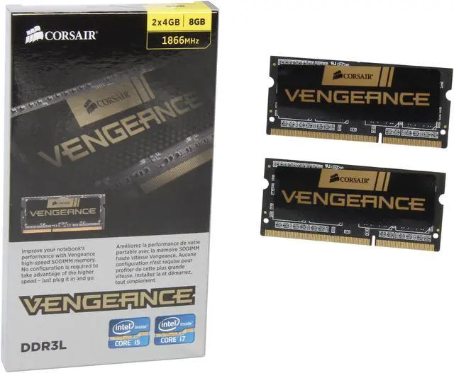 Alt view image 3 of 3 - CORSAIR Vengeance Performance 8GB (2 x 4GB) 204-Pin DDR3 SO-DIMM DDR3L 1866 (PC3L 15000) Laptop Memory Model CMSX8GX3M2B1866C10